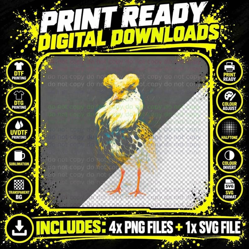 Hoopoe T-Shirt, Halftone Painterly Hoopoe Graphic Tee Png SVG Digital Bundle