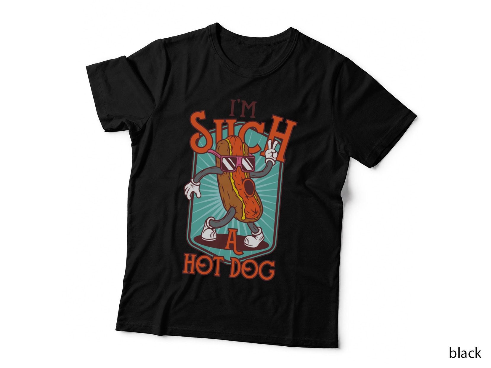 Hot Dog I'm Shuh a Hotdog Food Comic Retro Fun T-Shirt