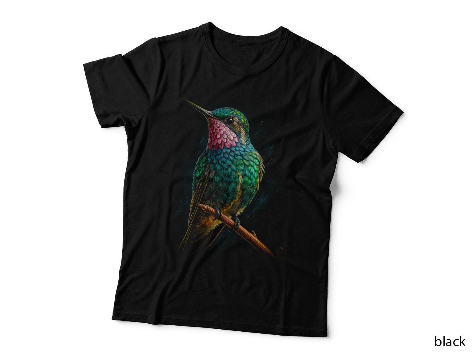 Hummingbird T-Shirt, Halftone Magenta Hummingbird Graphic Tee, Nature Bird Shirt