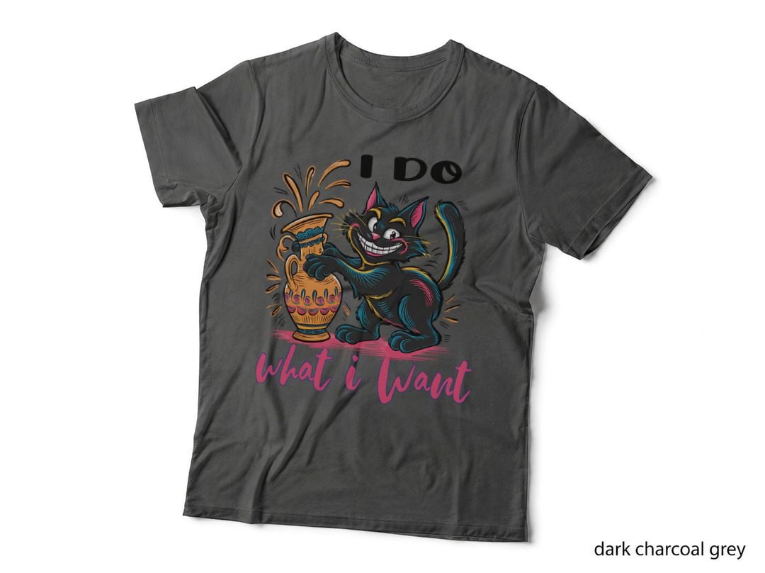 I Do What I Want Funny Cat T-Shirt, Black Cat Pours Potion Graphic Tee