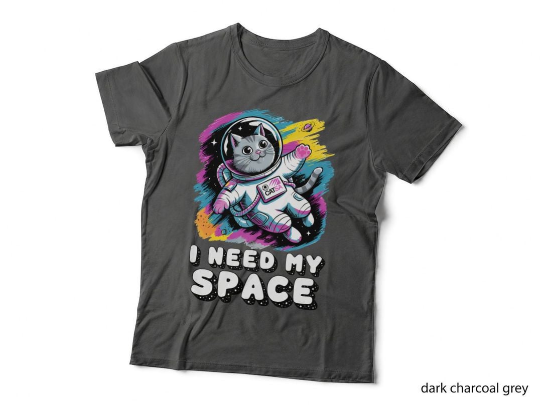 I Need My Space Funny Cat T-Shirt, Space Cat Astronaut Graphic Tee