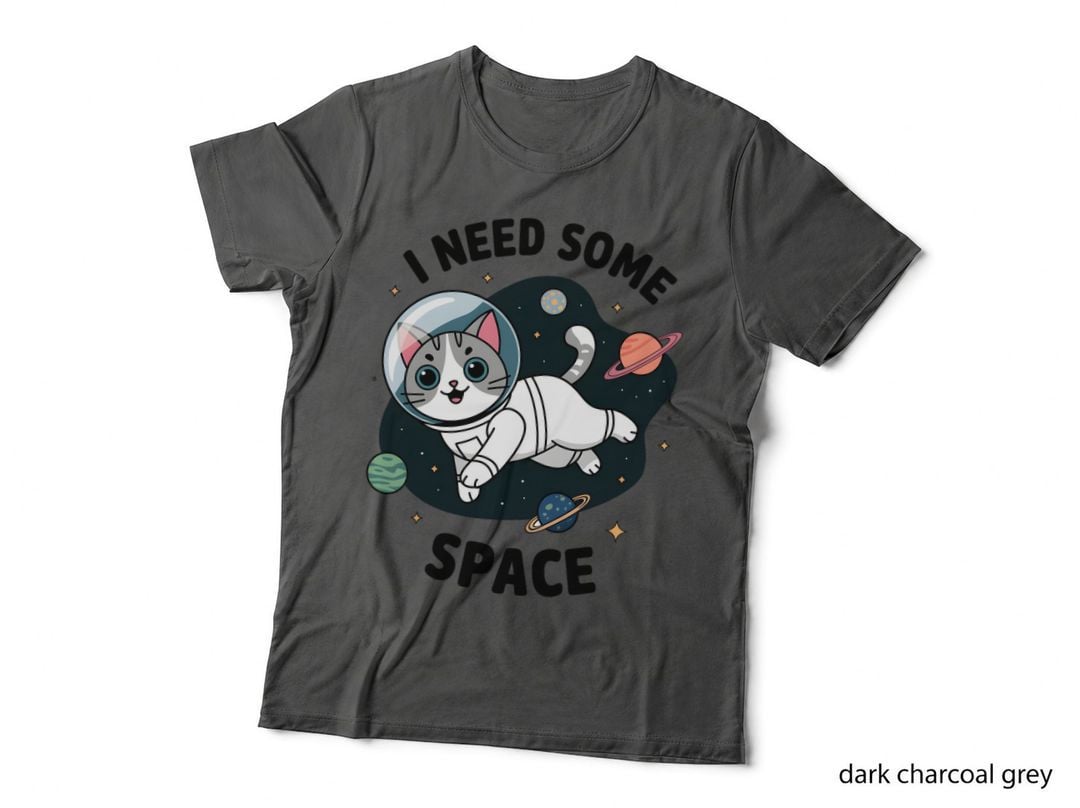 I Need Some Space Funny Cat T-Shirt, Astronaut Cat in Space Graphic Tee