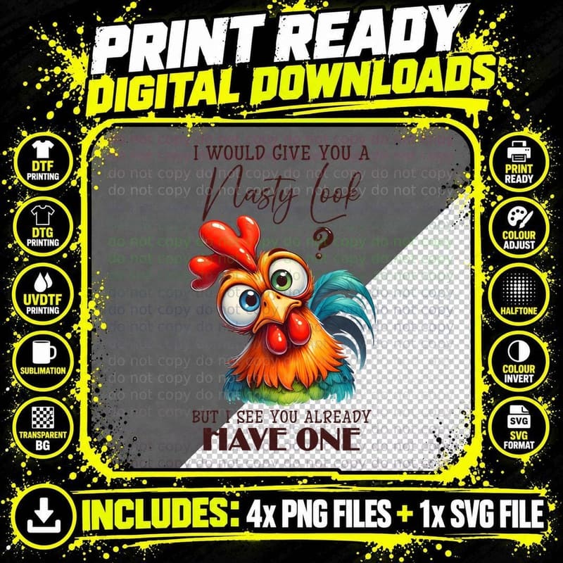 I Would Give You a Nasty Look but I See You Already Have Png SVG Digital Bundle