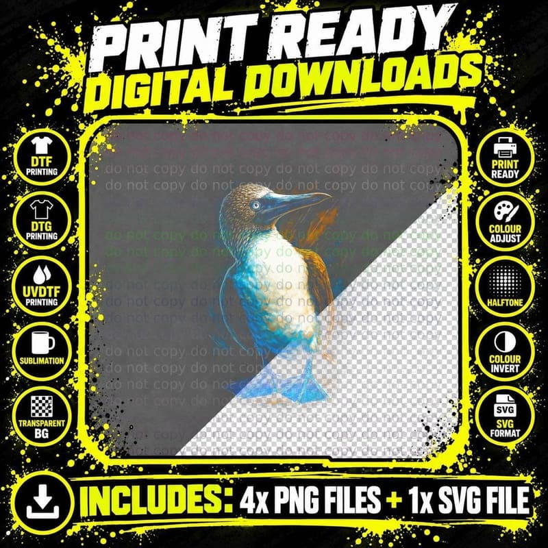 Kingfisher T-Shirt, Halftone Blue Kingfisher Dive Png SVG Digital Bundle