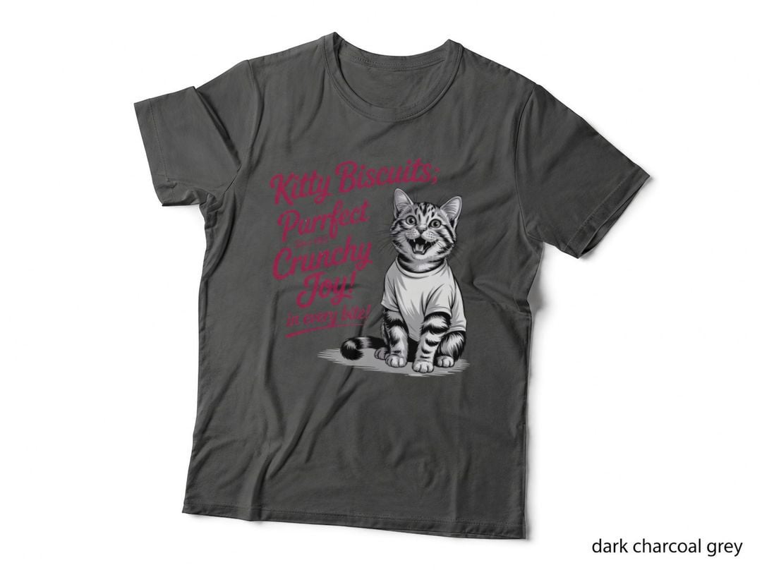 Kitty Biscuits, Purrfect Crunchy Joy! in Every Bite! Cat T-Shirt