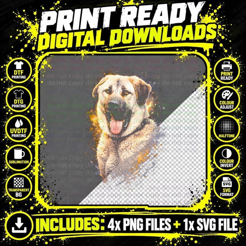 Labrador T-Shirt, Halftone Color Streak Lab Graphic Tee Png SVG Digital Bundle
