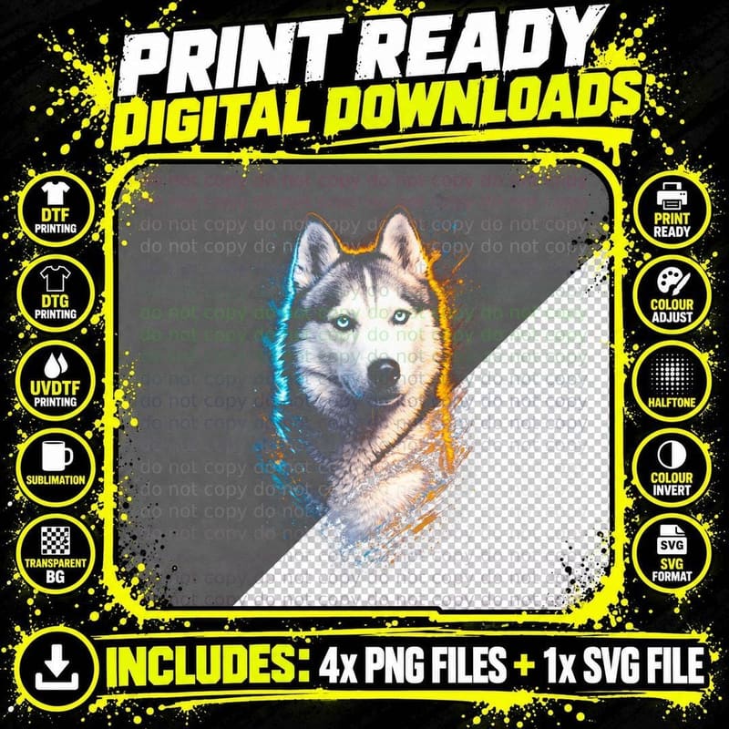 Labrador T-Shirt, Halftone Flame Yellow Lab Graphic Tee Png SVG Digital Bundle