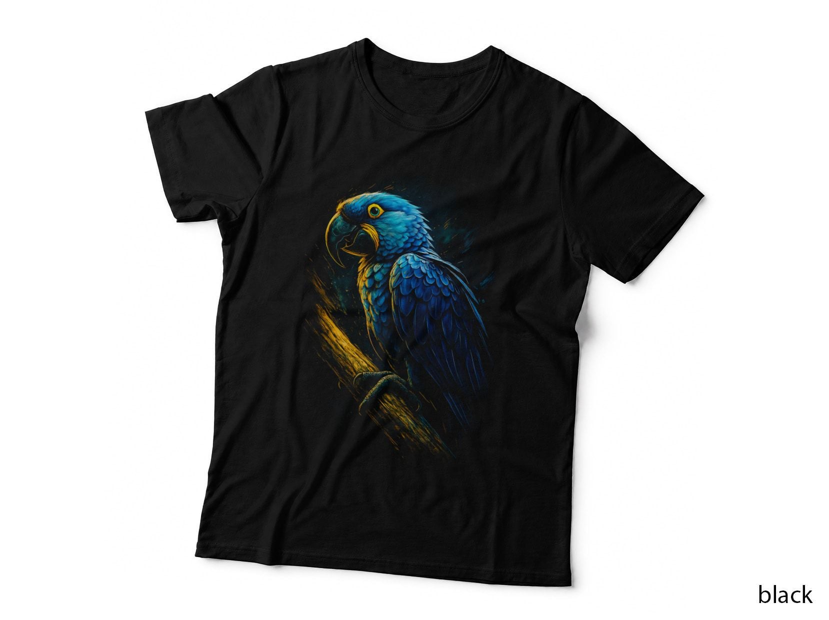 Macaw T-Shirt, Halftone Macaw on Branch Graphic Tee, Bird Lover Shirt