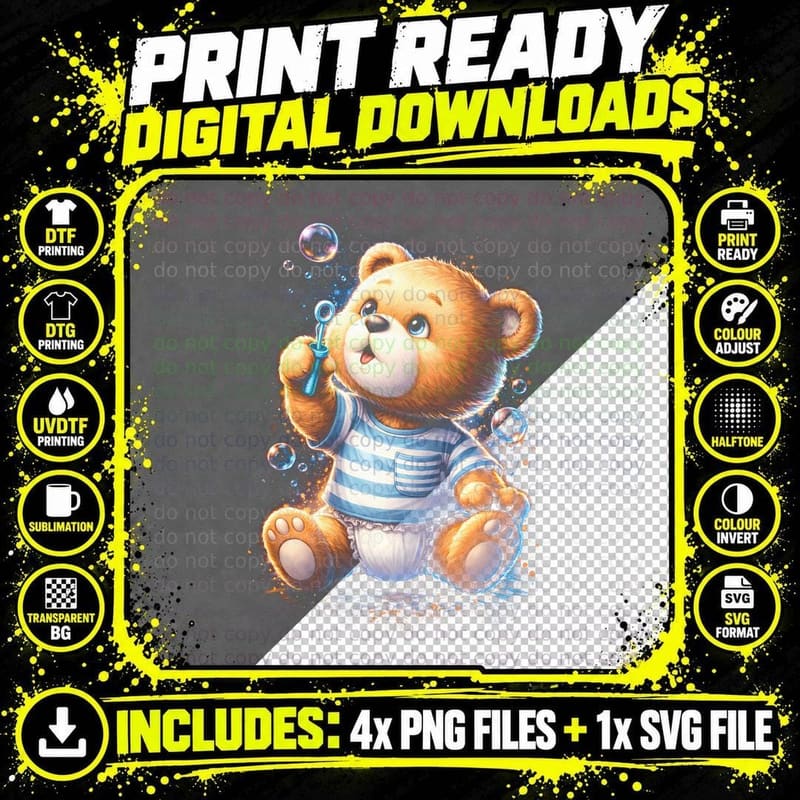 Magic Wand Stars Bear T-Shirt, Halftone Cute Teddy Bear Png SVG Digital Bundle