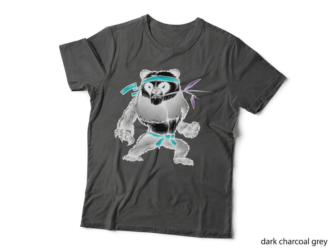 Ninja Panda Red Headband Axe Weapon Asian T-Shirt