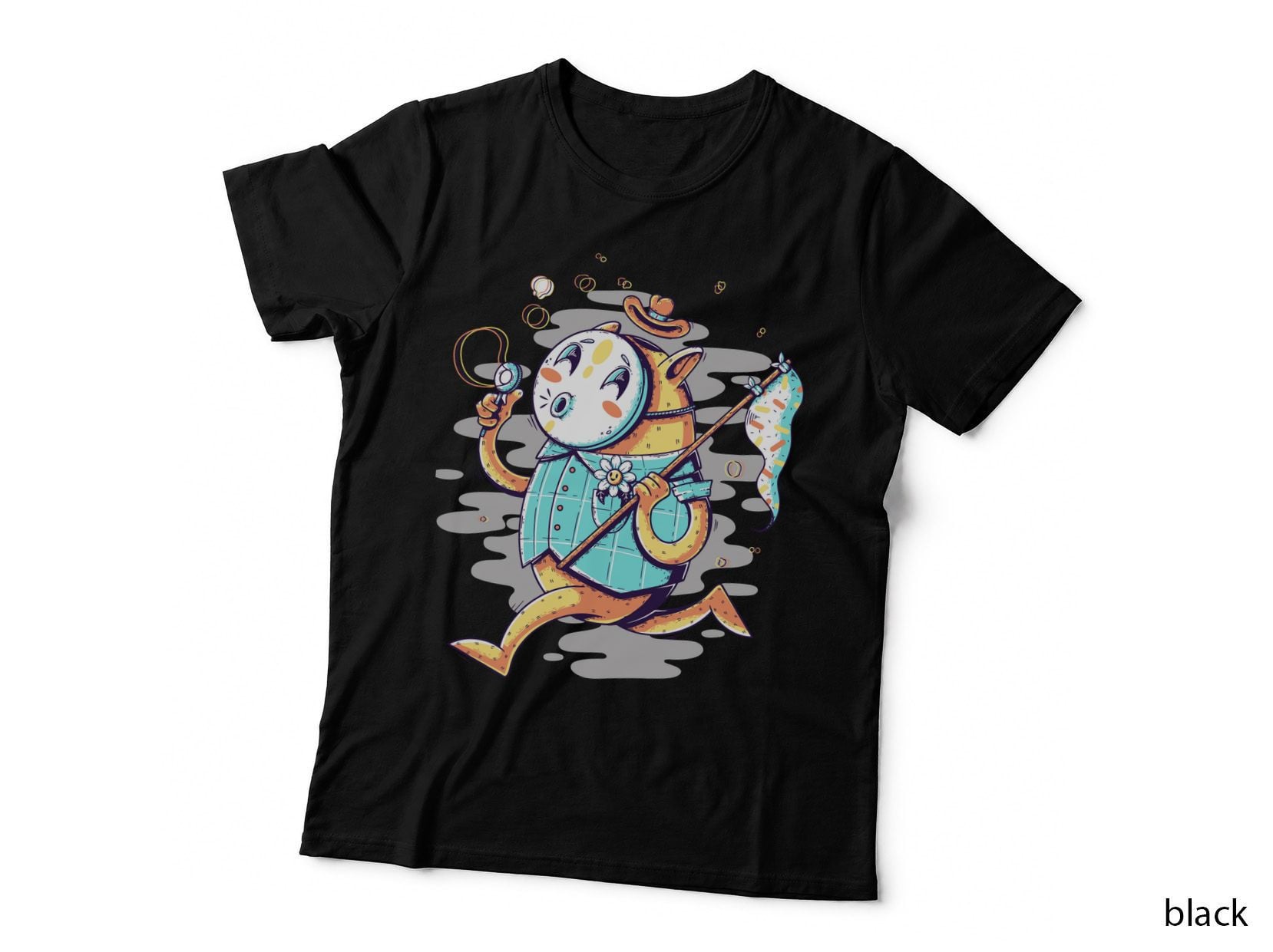 Painter Cat Orange Character Painting Art T-Shirt
