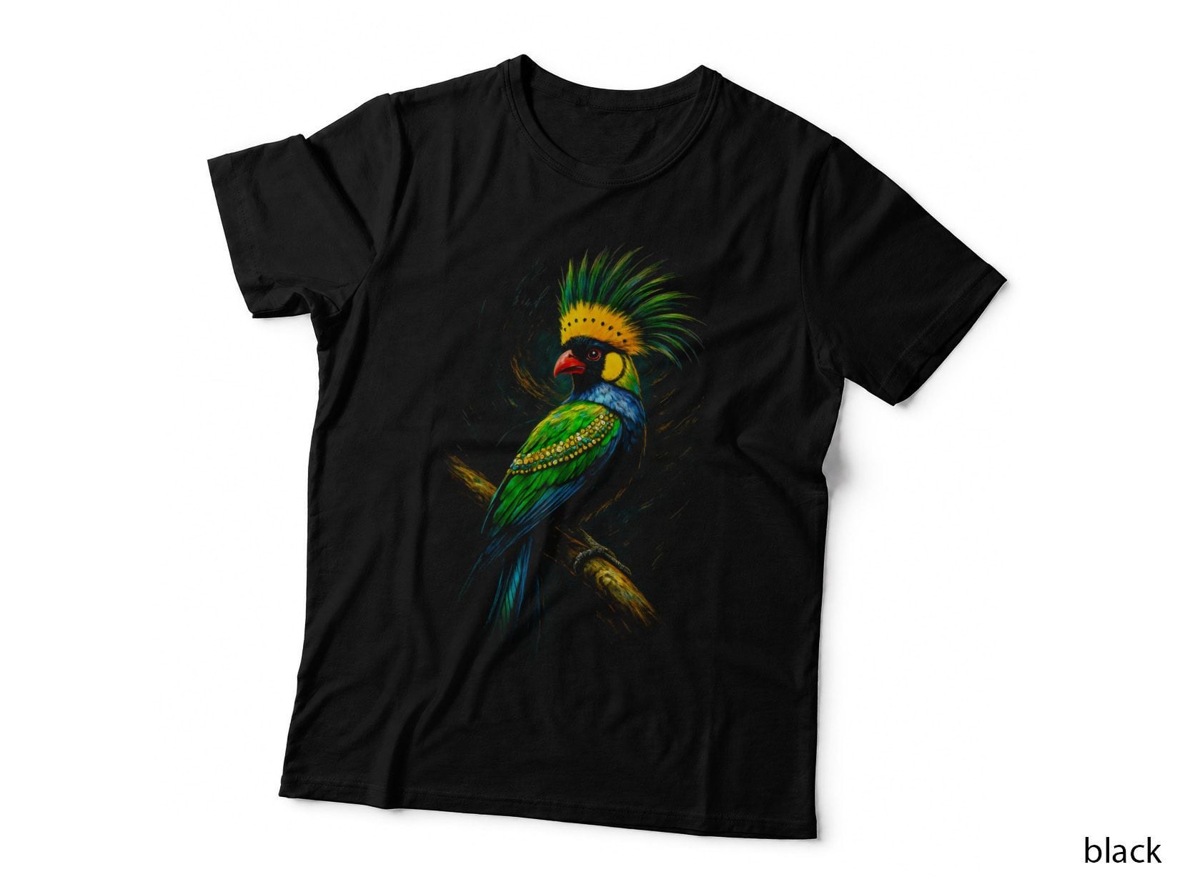Parrot T-Shirt, Halftone Lime Belly Parrot Graphic Tee, Nature Bird Shirt