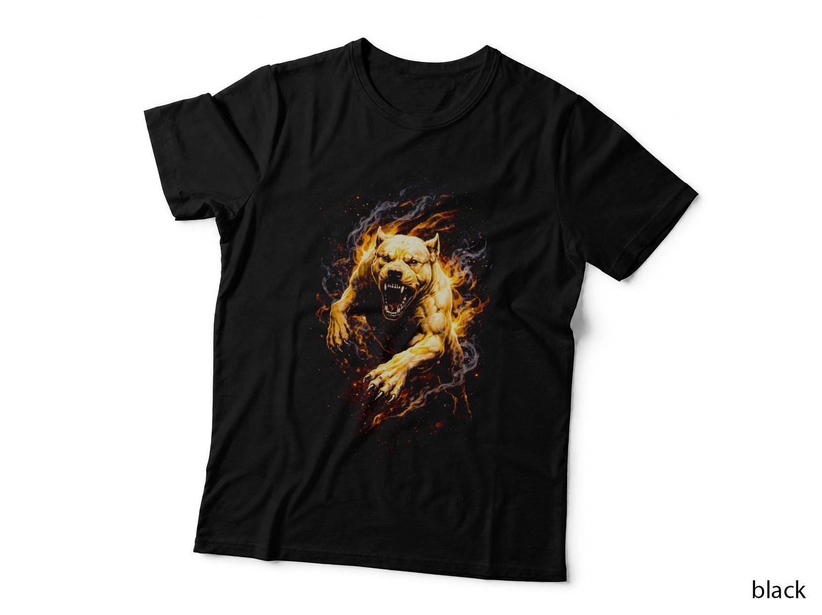 Pit Bull T-Shirt, Halftone Combat Snarling Pitbull Graphic Tee, Guard Dog Shirt
