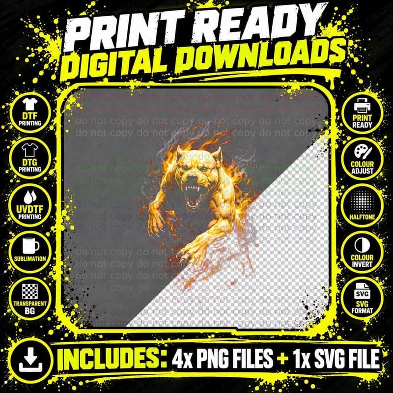 Pit Bull T-Shirt, Halftone Combat Snarling Pitbull Png SVG Digital Bundle