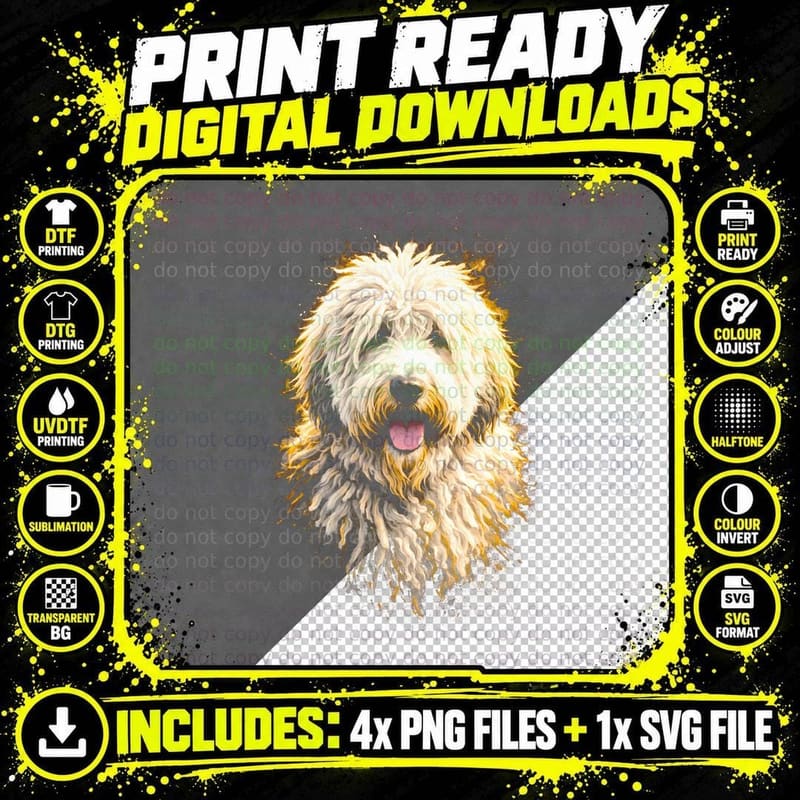 Poodle T-Shirt, Halftone Splatter Poodle Graphic Tee Png SVG Digital Bundle