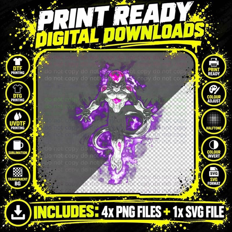 Purple Demon Magenta Halftone Demonic Creature Powerful Png SVG Digital Bundle