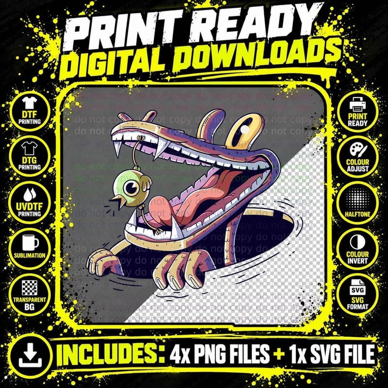 Purple Dragon Snake Open Jaw T-Shirt Png SVG Digital Bundle