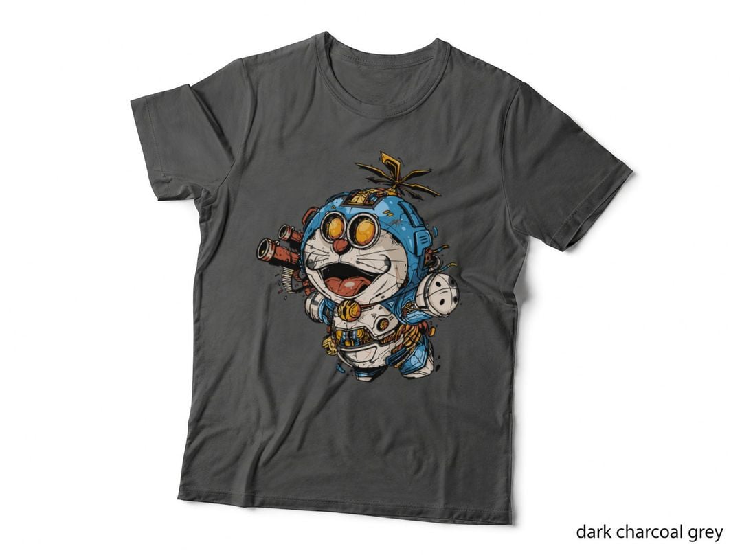Random Blue Orange Cat Robot Mechanical T-Shirt