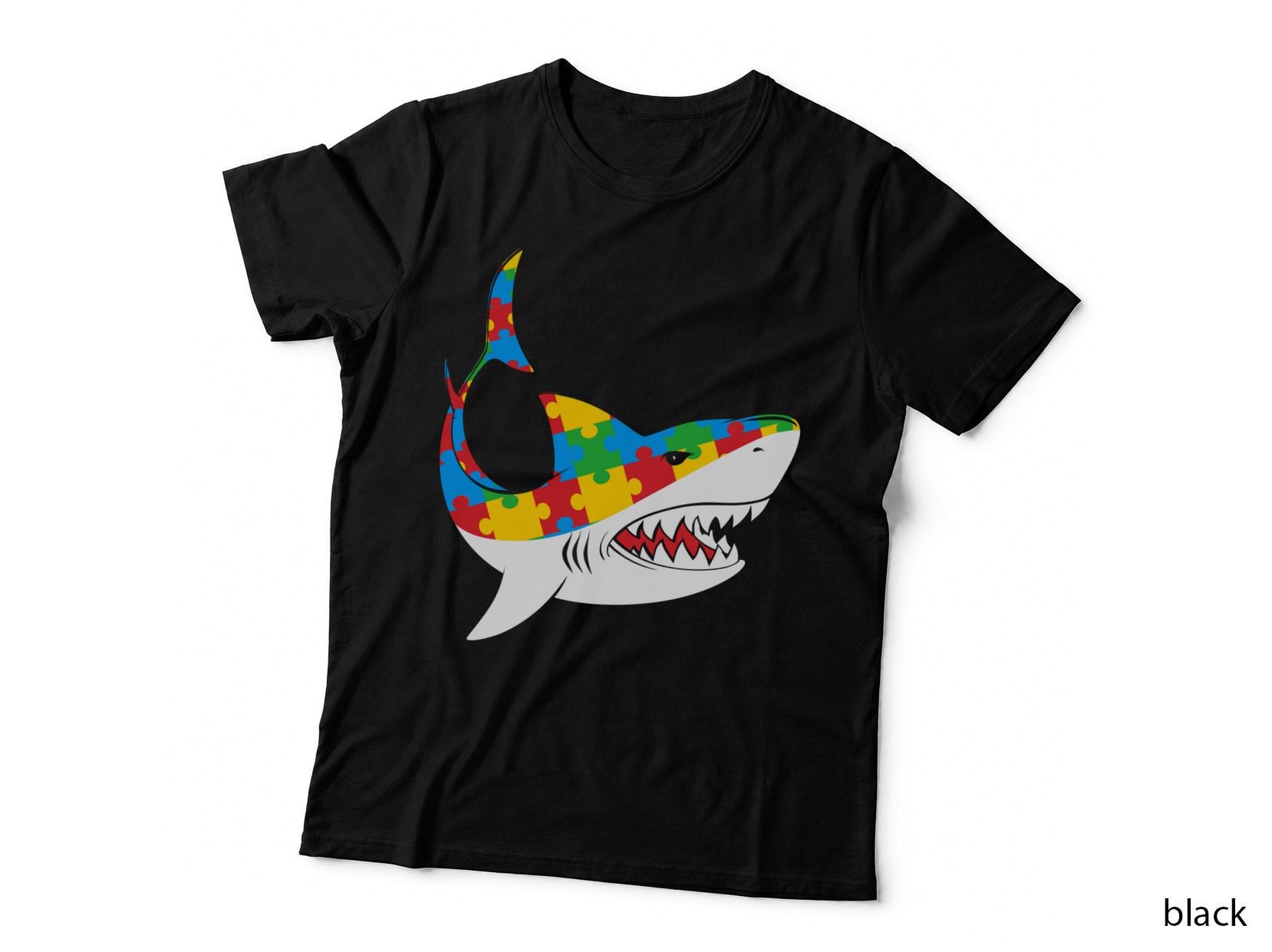 Shark Puzzle Pieces Autism T-Shirt, Autism Graphic Tee, Autism Lover Shirt