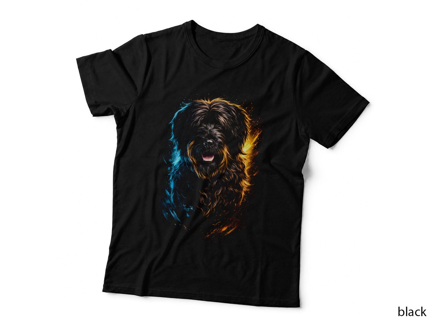 Shih Tzu T-Shirt, Halftone Blue Orange Shih Tzu Graphic Tee, Dog Lover Shirt