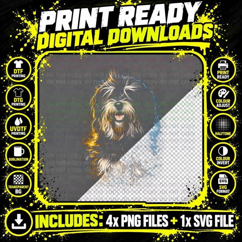 Shih Tzu T-Shirt, Halftone Color Burst Shih Tzu Graphic Png SVG Digital Bundle