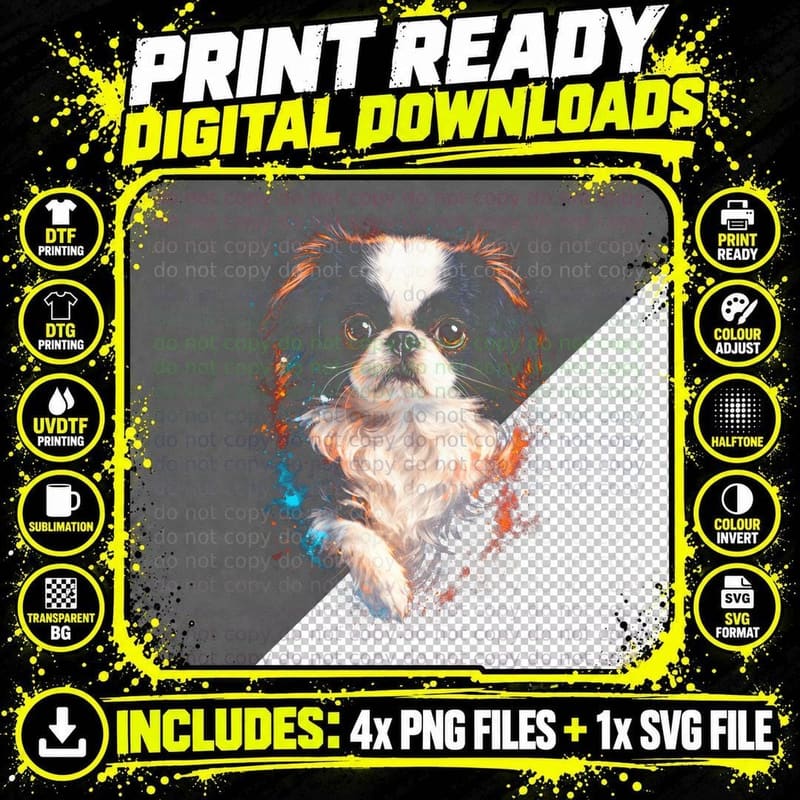 Shih Tzu T-Shirt, Halftone Golden Portrait Shih Tzu Png SVG Digital Bundle