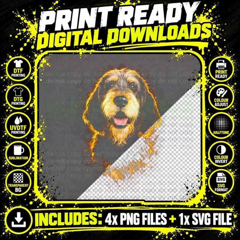 Shih Tzu T-Shirt, Halftone Red Fire Shih Tzu Graphic Tee Png SVG Digital Bundle