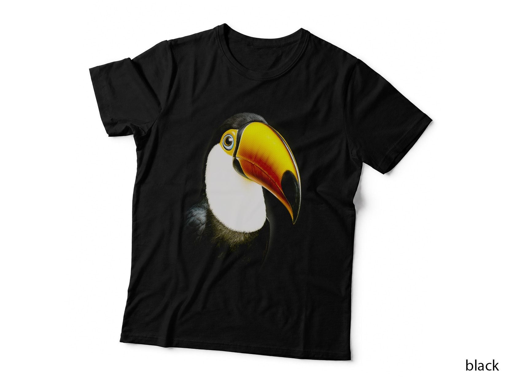 Toucan T-Shirt, Halftone Toucan Portrait Graphic Tee, Tropical Bird Shirt