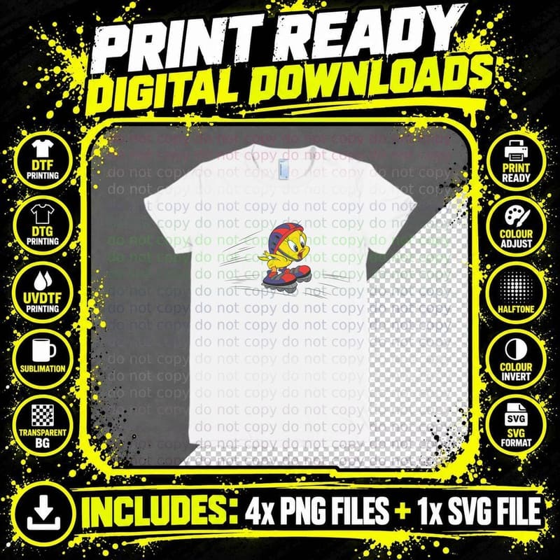 Tweety Bird Yellow Character Rocket Boots T-Shirt Png SVG Digital Bundle