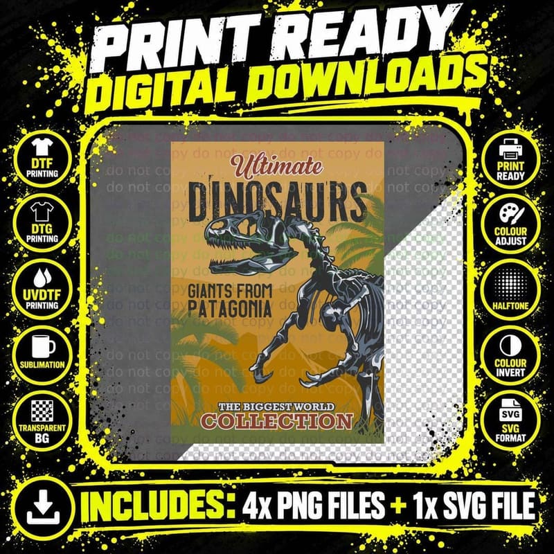 Ultimate Dinosaurs Giants from Patagonia the Biggest Png SVG Digital Bundle