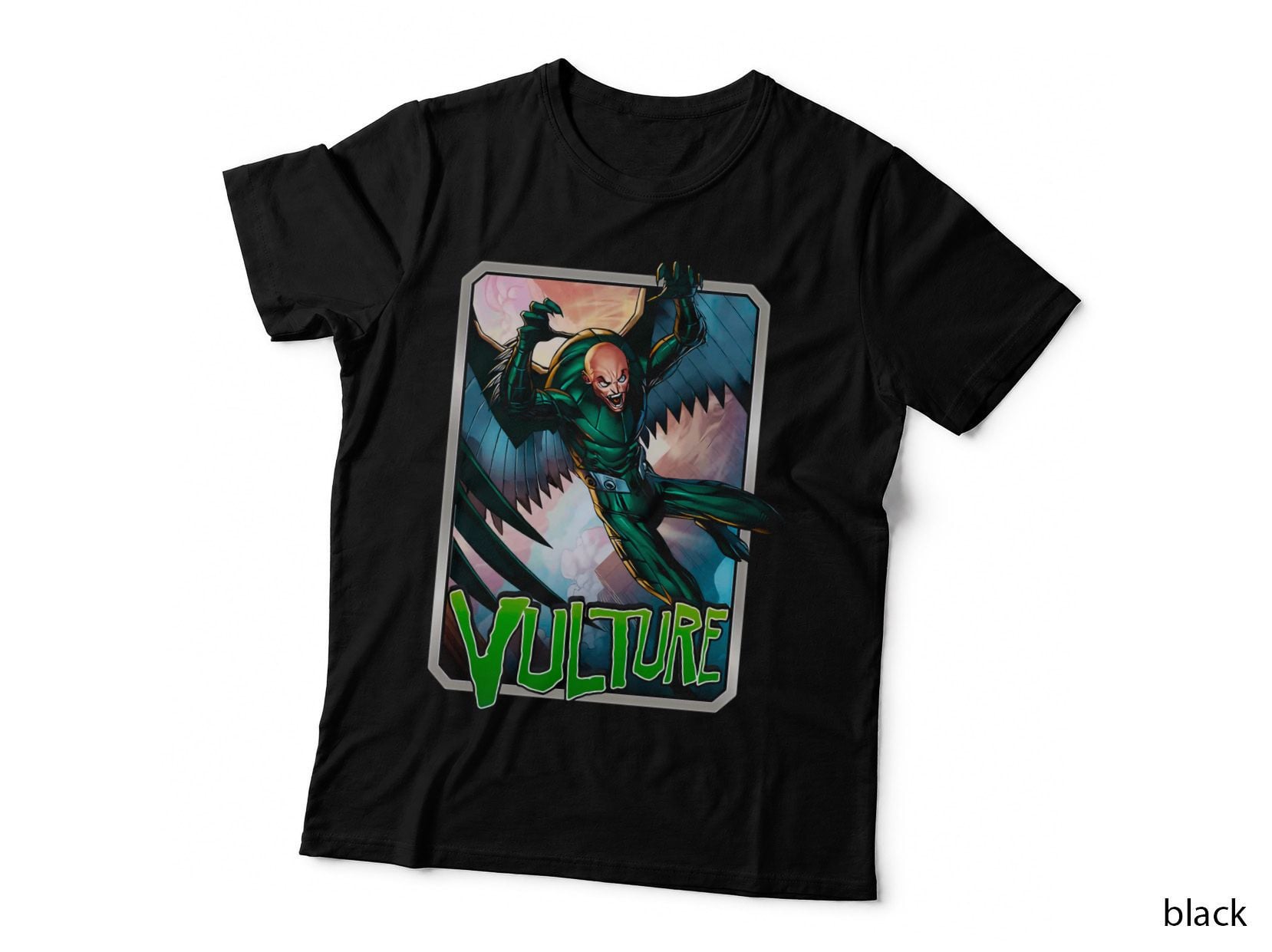 Vulture Halftone Green Teal Pink Winged Villain Bird T-Shirt