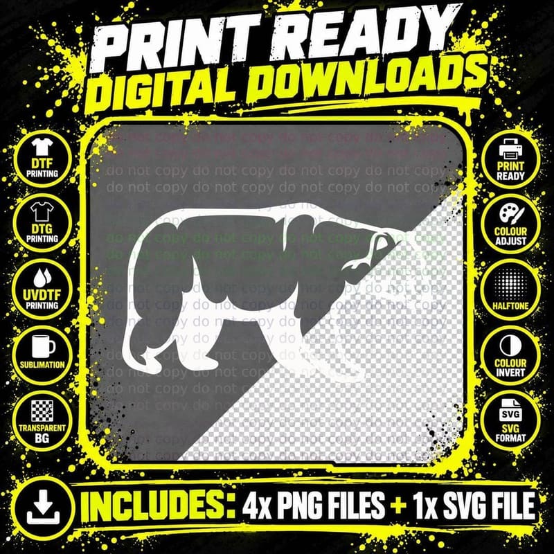 Walking Bear Silhouette T-Shirt, Trendy Graphic Tee Png SVG Digital Bundle