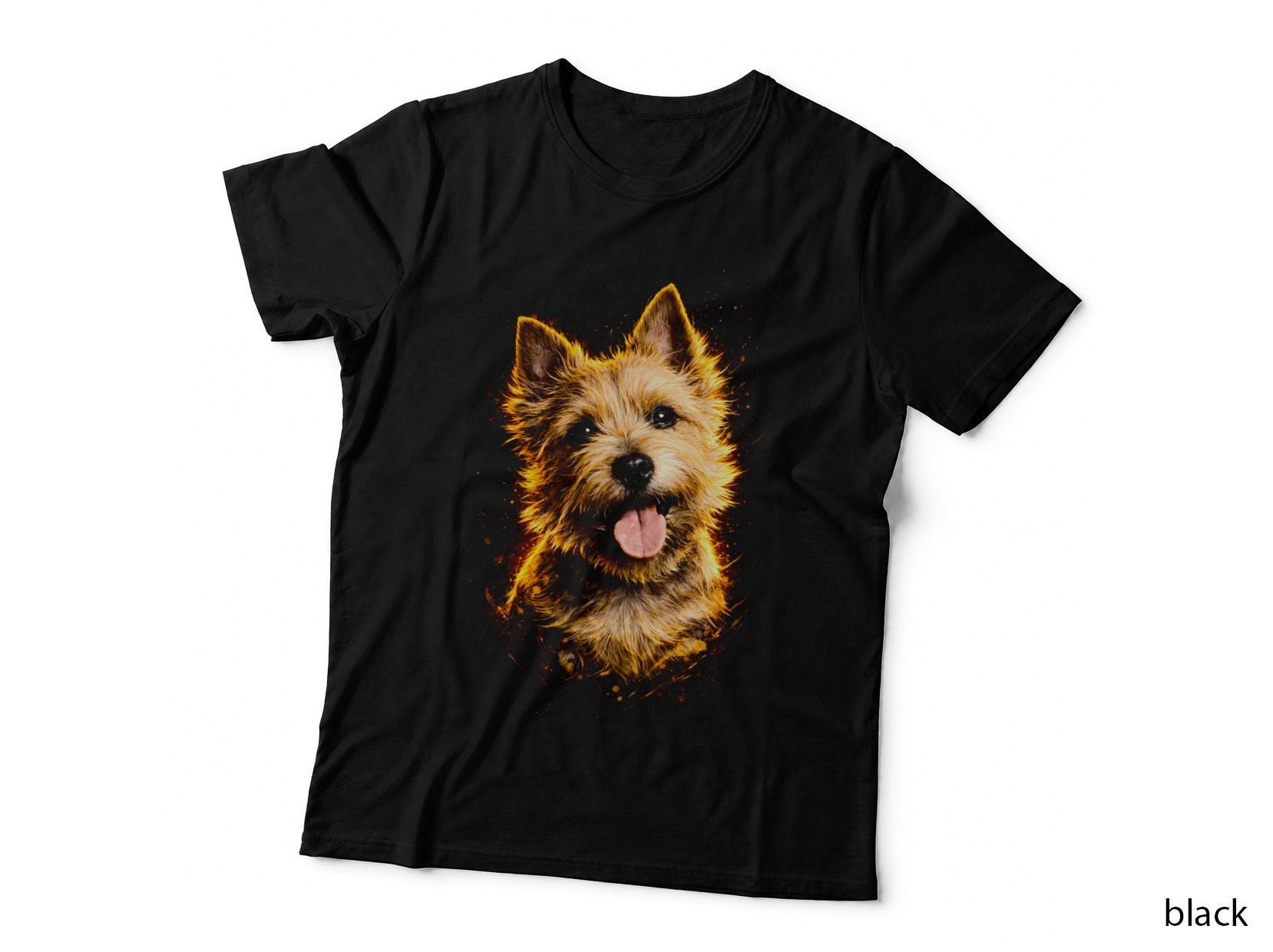 Westie Terrier T-Shirt, Halftone Blue Gold Westie Graphic Tee, Dog Mom Shirt