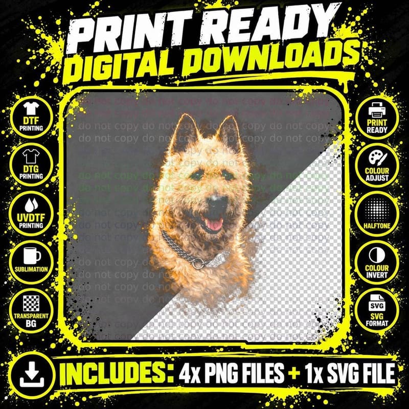 Westie Terrier T-Shirt, Halftone Orange Gold Westie Png SVG Digital Bundle