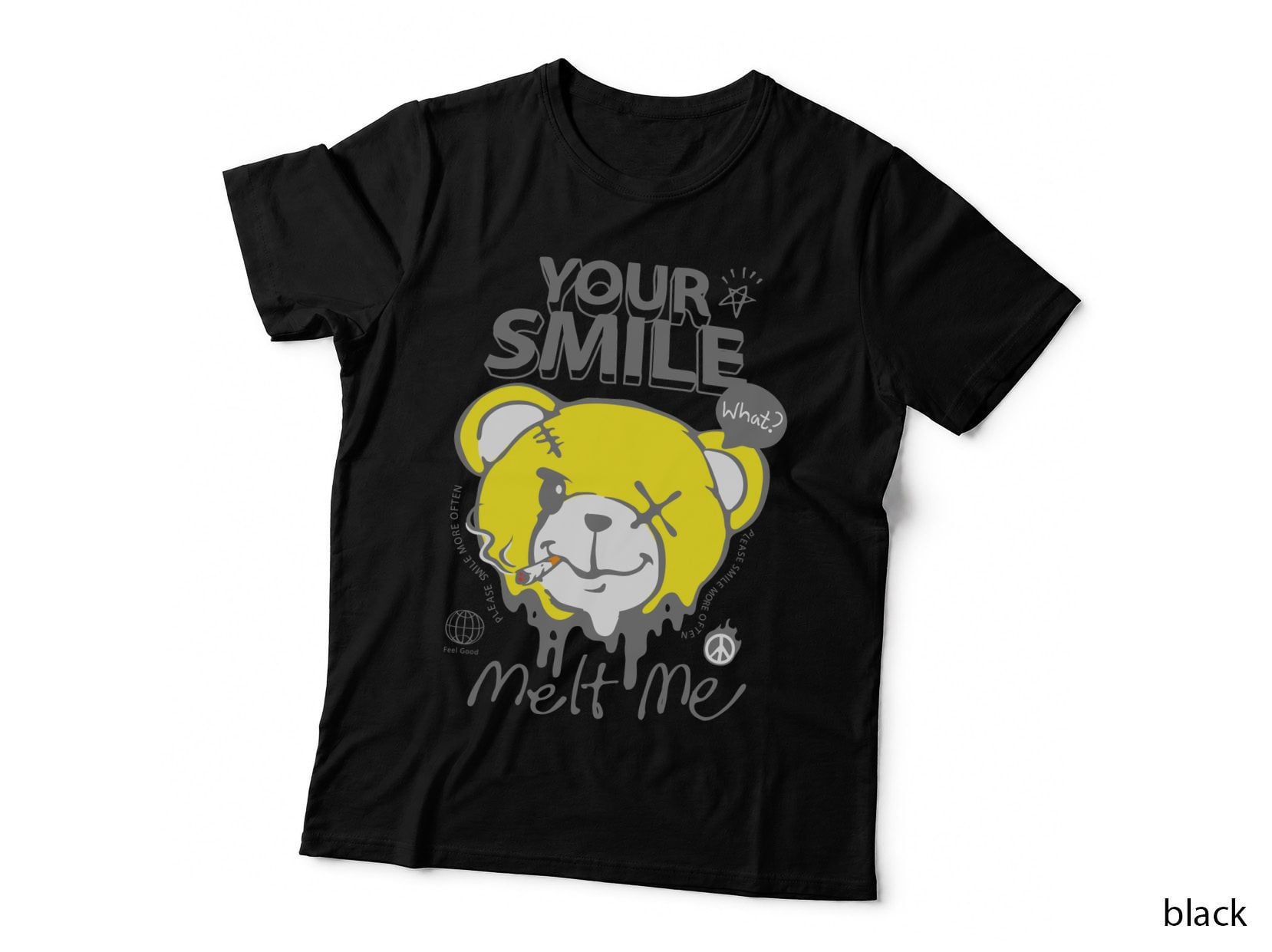 What Yellow Bear Confused Neon Streetwear T-Shirt