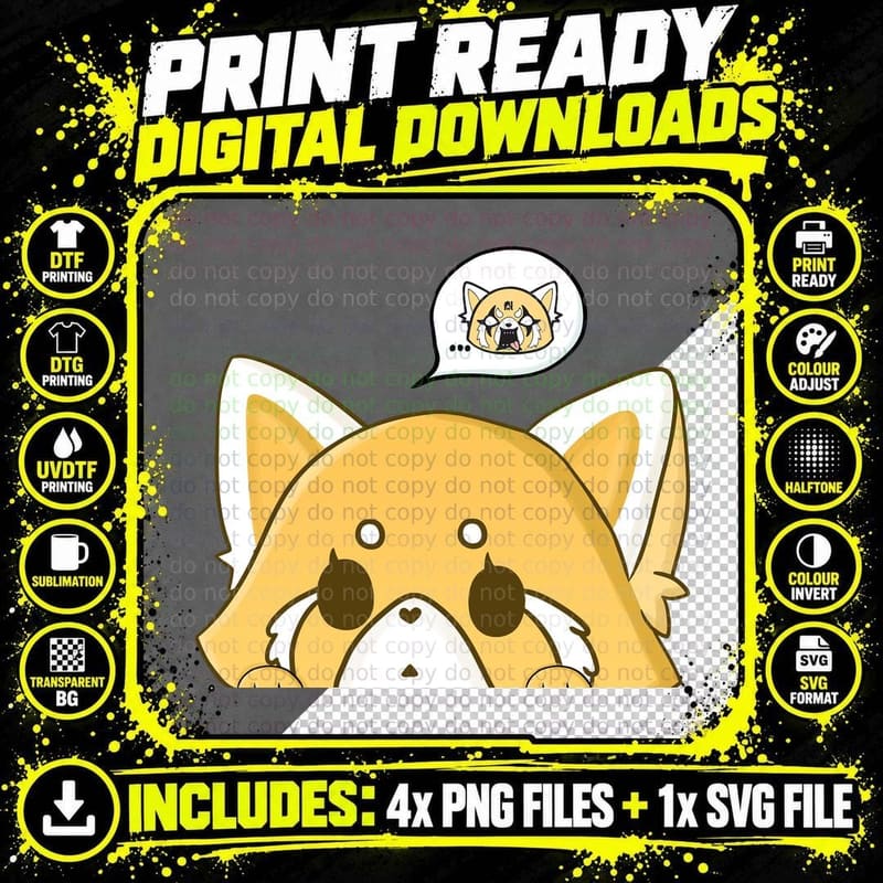 Yellow Cat Happy Speech Bubble Cute T-Shirt Png SVG Digital Bundle