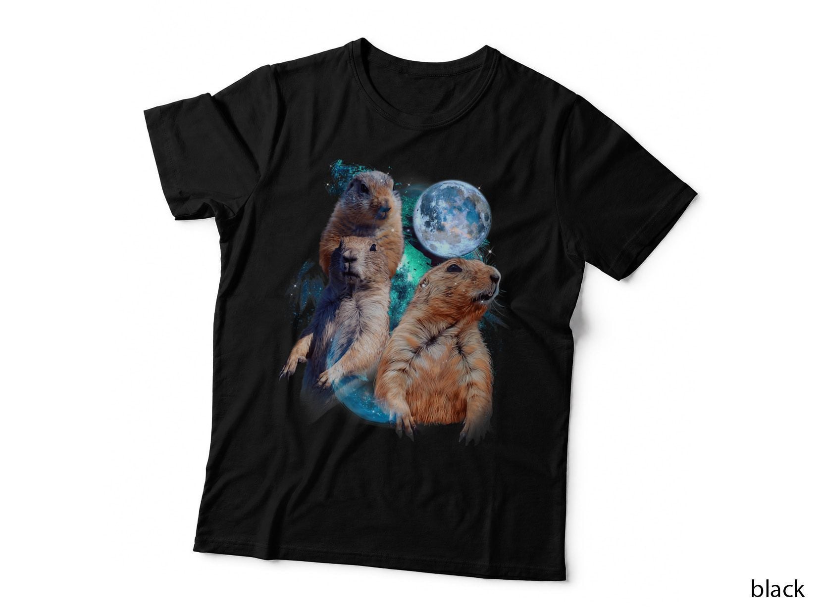 3 Moon Prairie Dog Art Rodent Squirrel Puppy Lovers Novelty T-Shirt