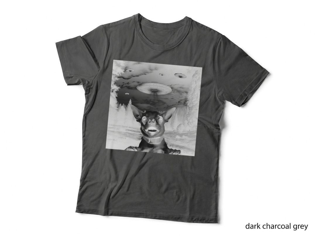 Alien UFO Selfie Chihuahua Spaceship Weirdcore Dog, Space Dog T-Shirt