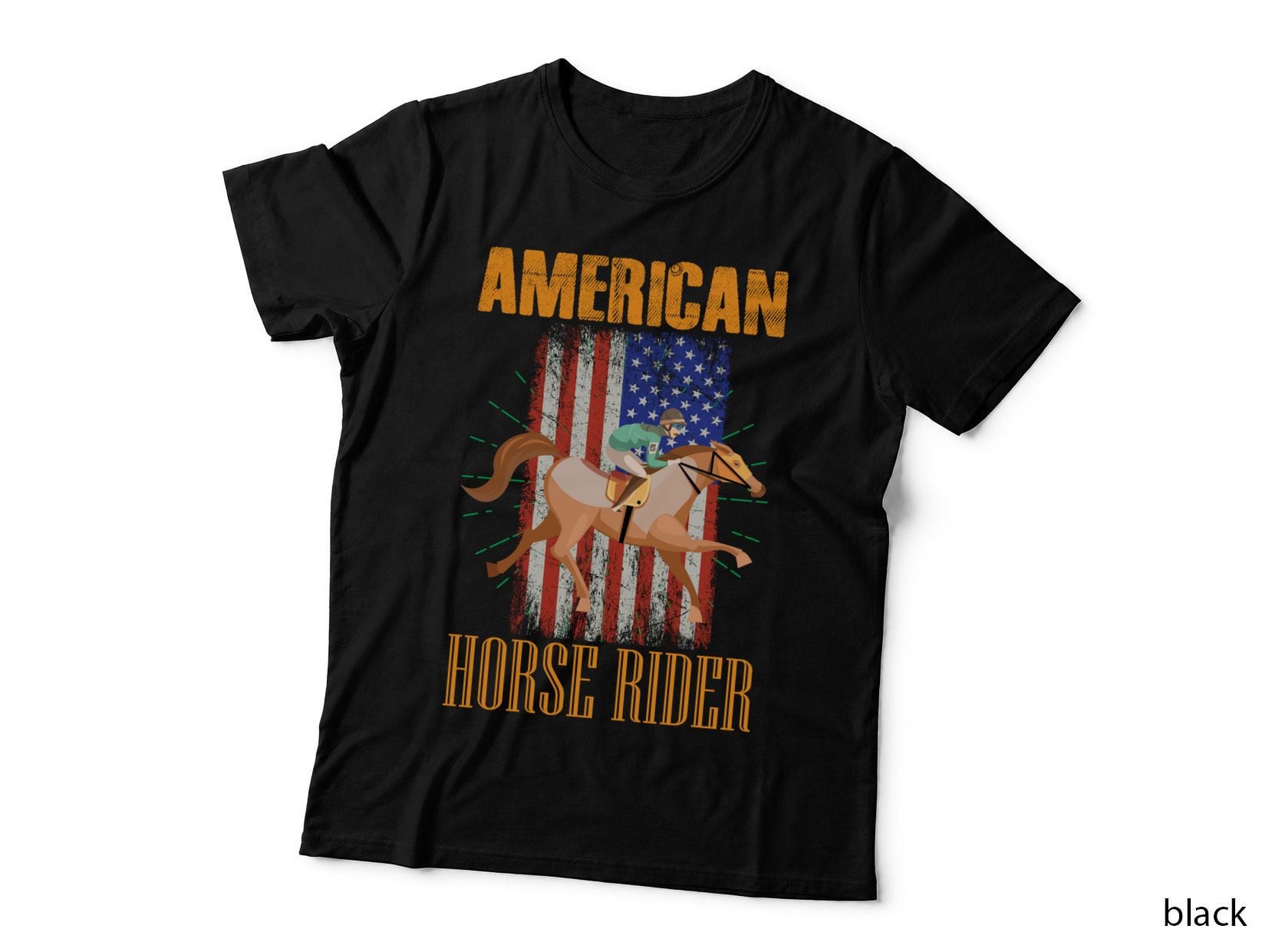 American Horse Rider Horse T-Shirt, American Horse Racing Graphic Tee