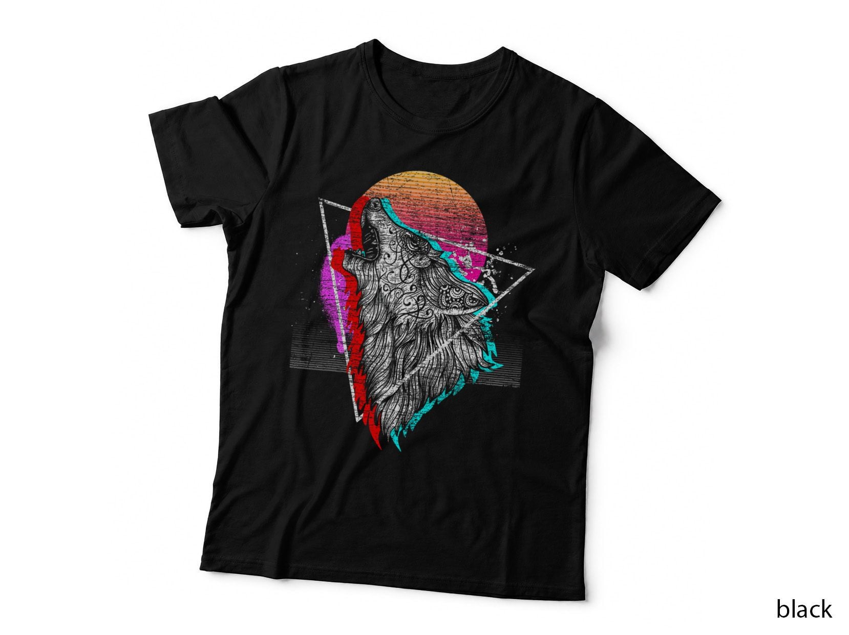 Animal Wolf 80s Art Vaporwave Aesthetic Retro Vaporwave T-Shirt