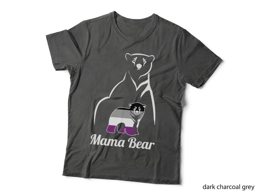 Asexual Mama Bear Asexual Pride LGBT Ace Pride Flag Mom T-Shirt