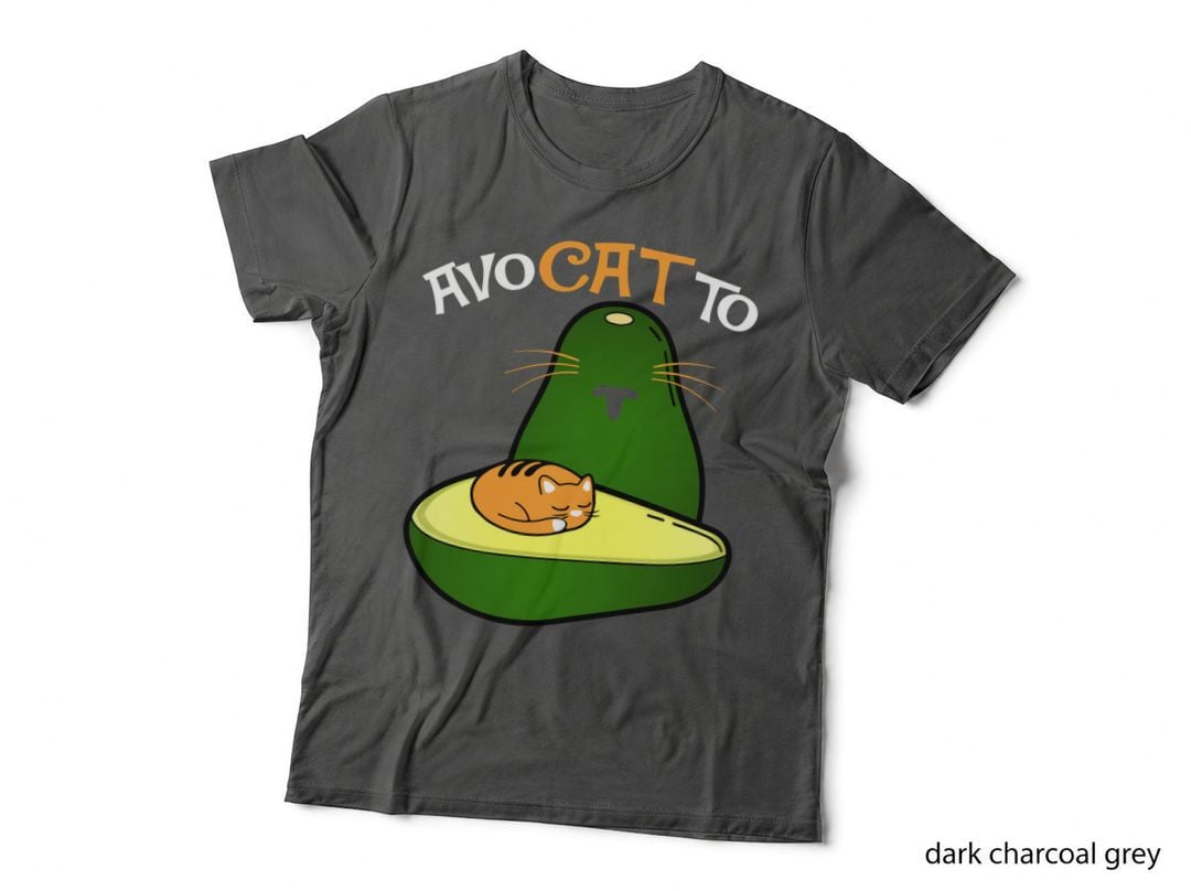 Avo Cat to Avacado Funny Cat Kitten Shirt, Retro Vintage, Line Art, Gift T-Shirt