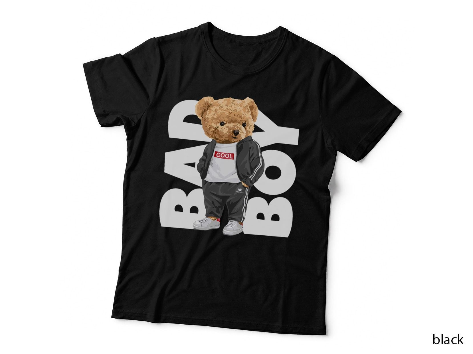 Bad Boy Tee Shirt, Funny Teddy Bear Graphic Design Style Fun T-Shirt