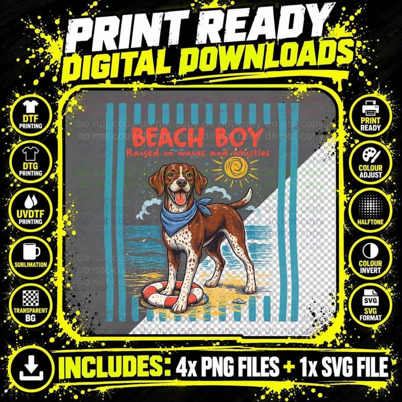 Beach Boy Raised on Waves and Vitamin Sea Summer T-Shirt Png SVG Digital Bundle