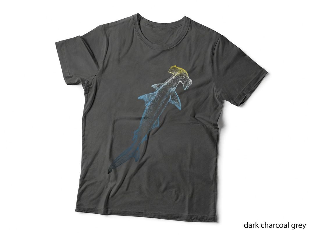 Beautiful Colors Swimming Hammerhead Shark Lovers T-Shirt, Gift Tee