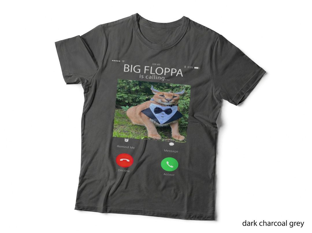 Big Floppa Is Calling Funny Caracal Big Cat Meme, Animal Lover Gift T-Shirt