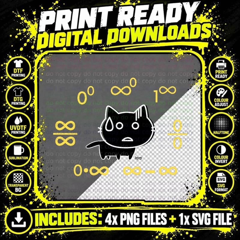 Blackpenredpen Cat & Calculus Limit Indeterminate Forms Png SVG Digital Bundle