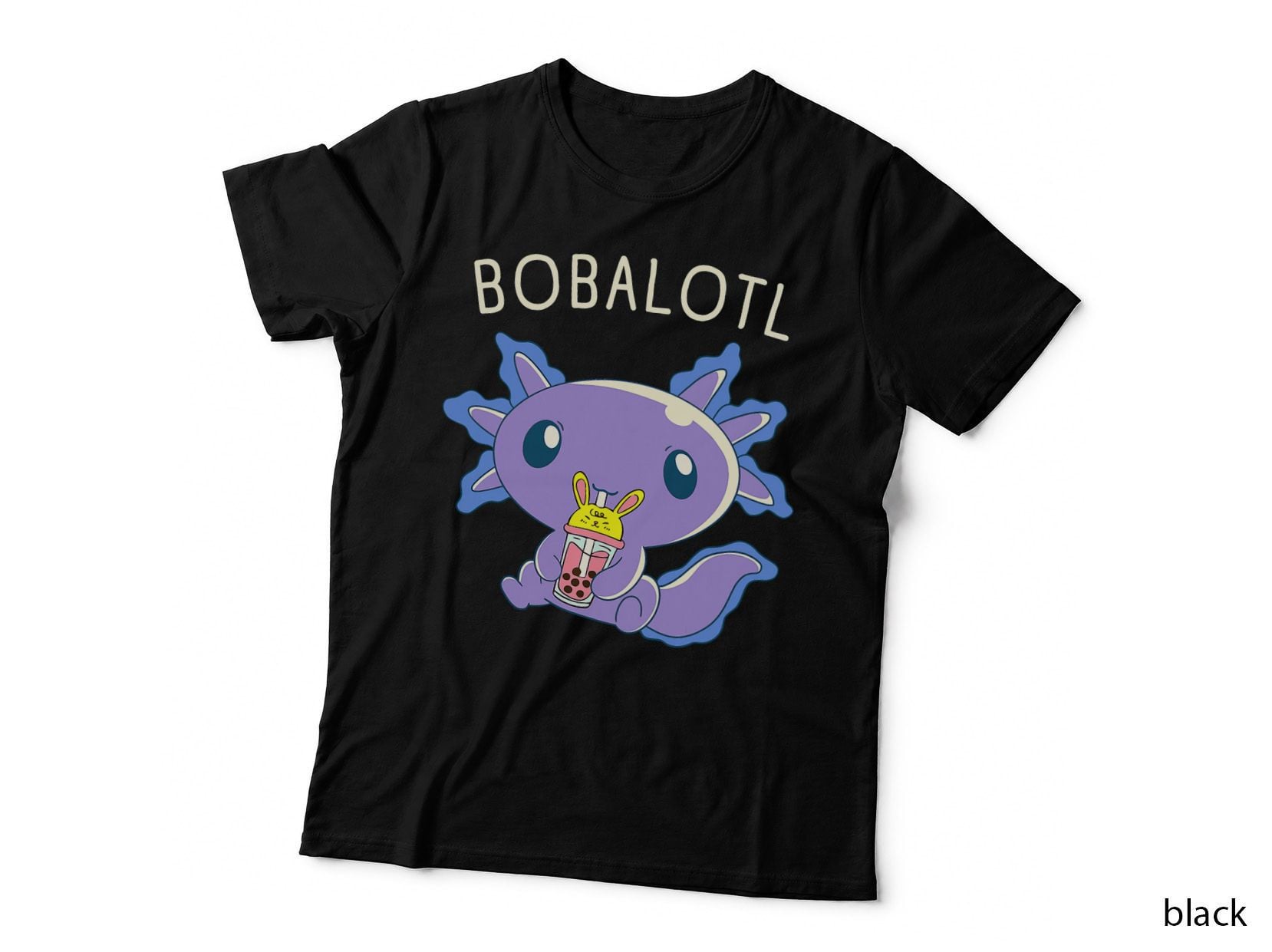 Bobalotl Axolotl Boba Tea, for Women, Cute Animal, Coffee Lover Gift T-Shirt
