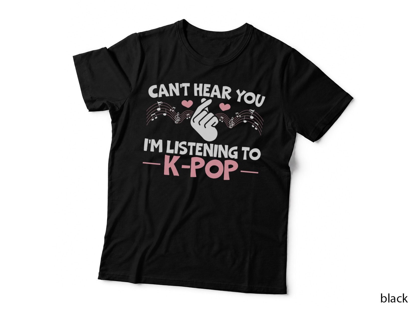 Can't Hear You I'm Listening to K-Pop Korean Pop Music Panda T-Shirt