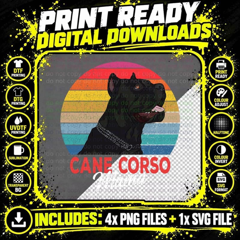 Cane Corso Mama Italian Mastiff Dog Mom Funny Girls Gift Png SVG Digital Bundle